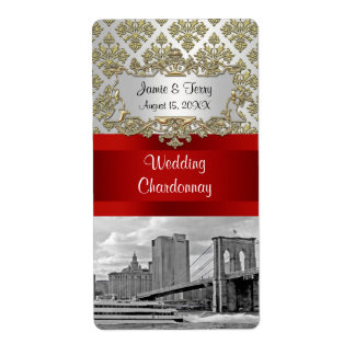 Etiqueta de vino blanco Damask de Brooklyn Bridge