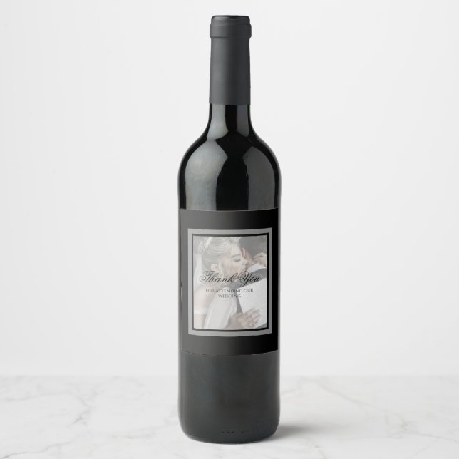 Etiqueta de vino blanco y negro (Anverso)