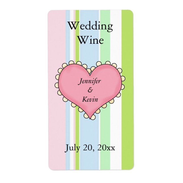 Etiqueta de vino boda (Frente)