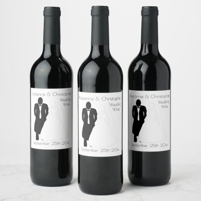 Etiqueta de vino boda Bride Groom (Botellas)