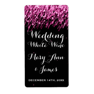 Etiqueta de vino boda Caer Estrellas Rosa