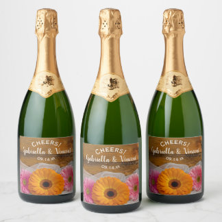 Etiqueta de vino Boda Daisy Trio Country Barn