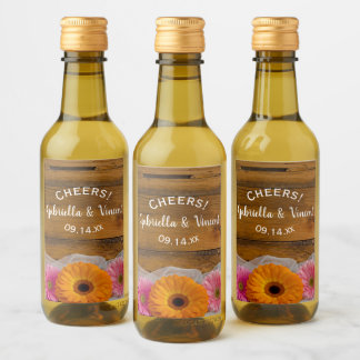 Etiqueta de vino Boda Daisy Trio Country Barn