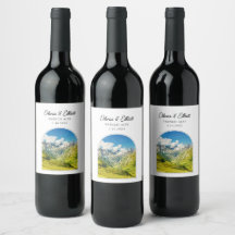 Etiqueta de vino Boda de los Alpes franceses