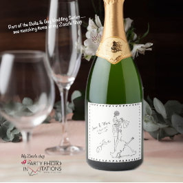etiqueta de vino Boda de mano