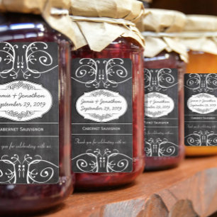 Etiqueta de vino Boda de pizarra