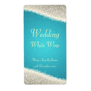 Etiqueta de vino boda Deslumbrante Esparkles Turqu