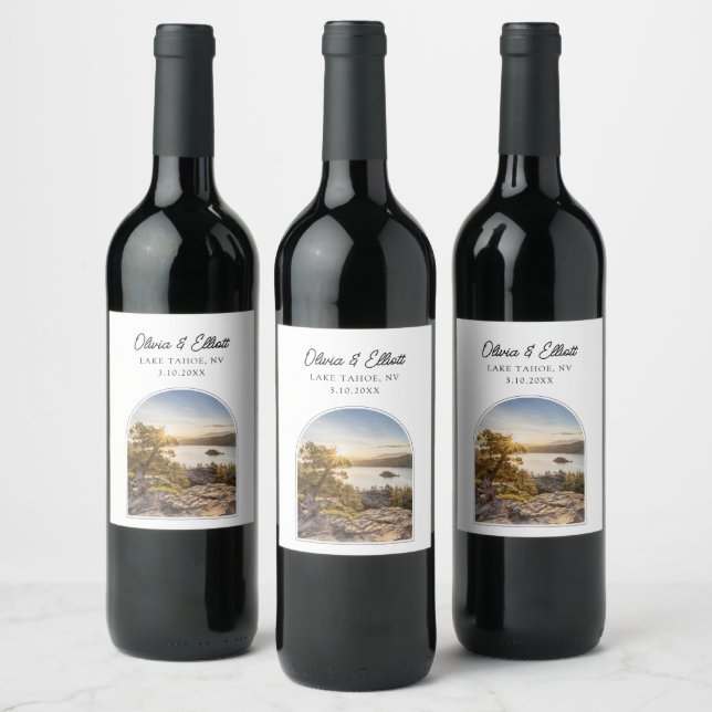 Etiqueta de vino Boda Lake Tahoe (Botellas)