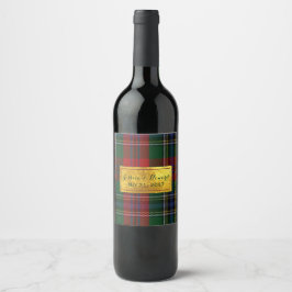 Etiqueta de vino Boda McLean Tartan