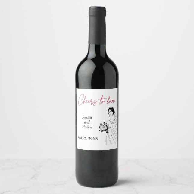 Etiqueta de vino Boda personalizada (Anverso)