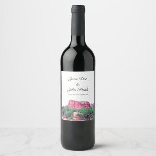 Etiqueta de vino Boda personalizada de Sedona Ariz