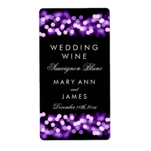 Etiqueta de vino boda Purple Hollywood Glam