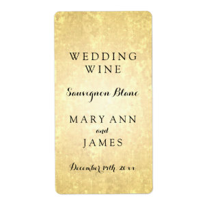 Etiqueta de vino boda Relieve metalizado dorado As