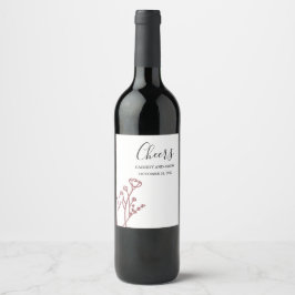 Etiqueta de vino boda Rosa polvoriento