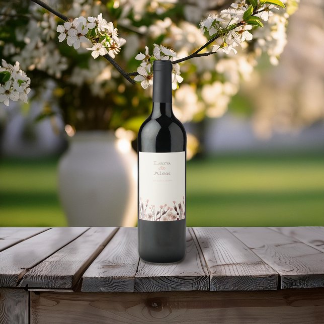Etiqueta de vino Boho Wildflower Boda (Subido por el creador)