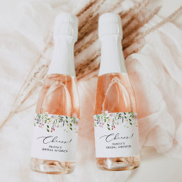Etiqueta de vino burbujas para ducha de novia con