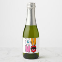 Etiqueta de vino burbujeante de dibujos animados d