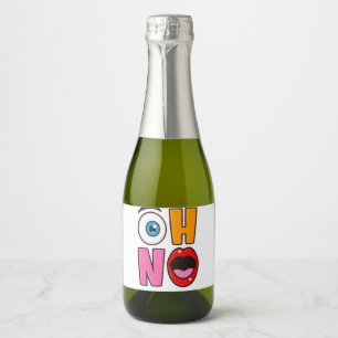 Etiqueta de vino burbujeante de dibujos animados d