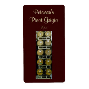 Etiqueta de vino casero de cascos de vino