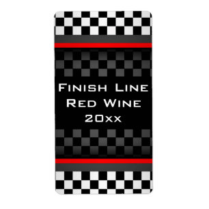 Etiqueta de vino casero de diseño a cuadros de ver