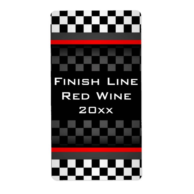 Etiqueta de vino casero de diseño a cuadros de ver (Frente)