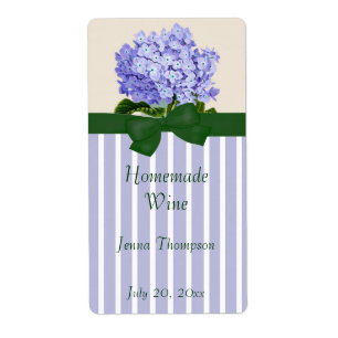 Etiqueta de vino casero Lavendar Hydrangea
