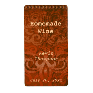 Etiqueta de vino casero "Rust" de moda