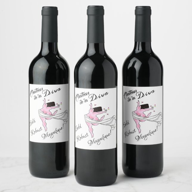Etiqueta de vino "Chateau de la DIVA" (Botellas)