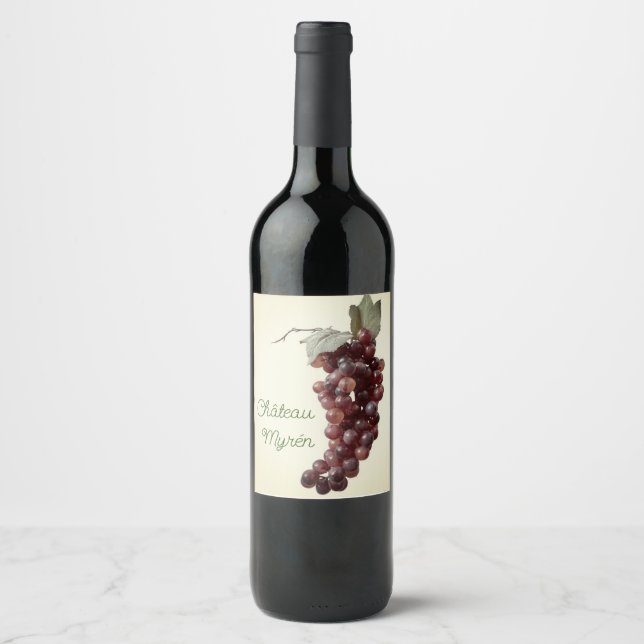 Etiqueta de vino chateau tu nombre (Anverso)