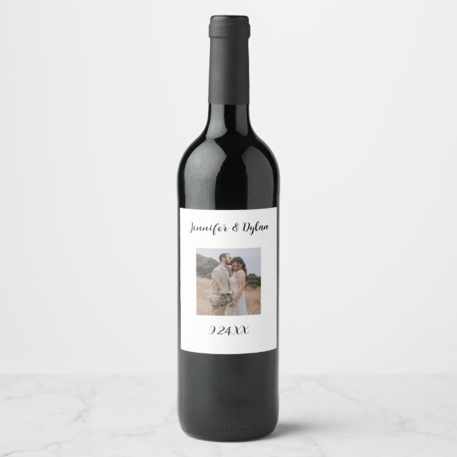 Etiqueta de Vino con Foto Personalizada (Anverso)
