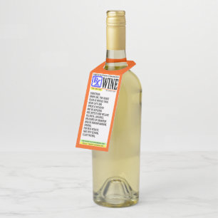 Etiqueta de vino con receta divertida