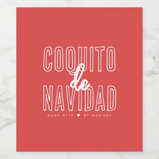 Etiqueta de vino Coquito De Navidad (Etiqueta única)