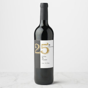 Etiqueta de vino de 25 años