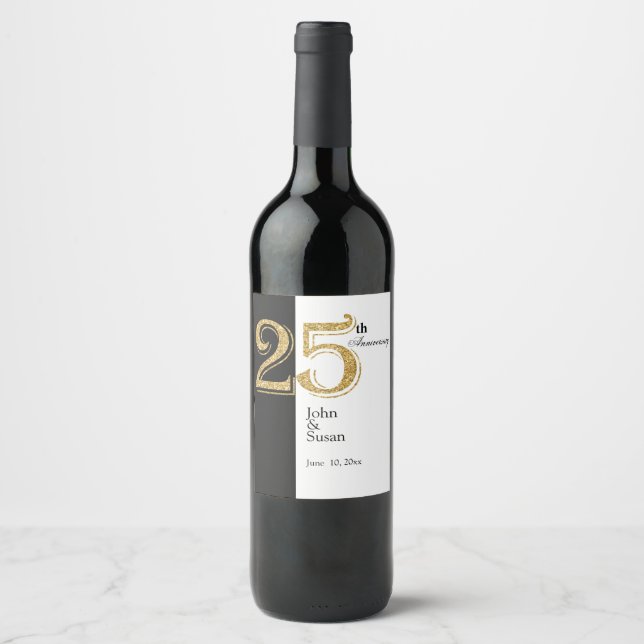 Etiqueta de vino de 25 años (Anverso)