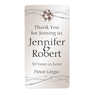 Etiqueta de vino de 30 años de Pearl y Dots Rosa
