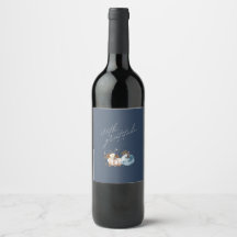 Etiqueta de vino de Acción de Gracias, Floral, cal