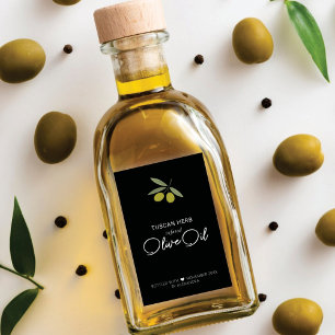 Etiqueta de vino de aceite de oliva infundido case
