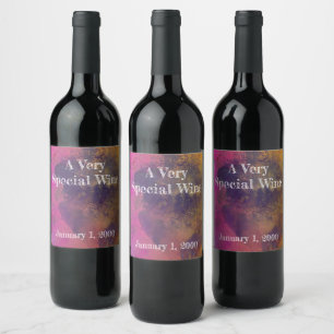 Etiqueta de vino de acuarela abstracta