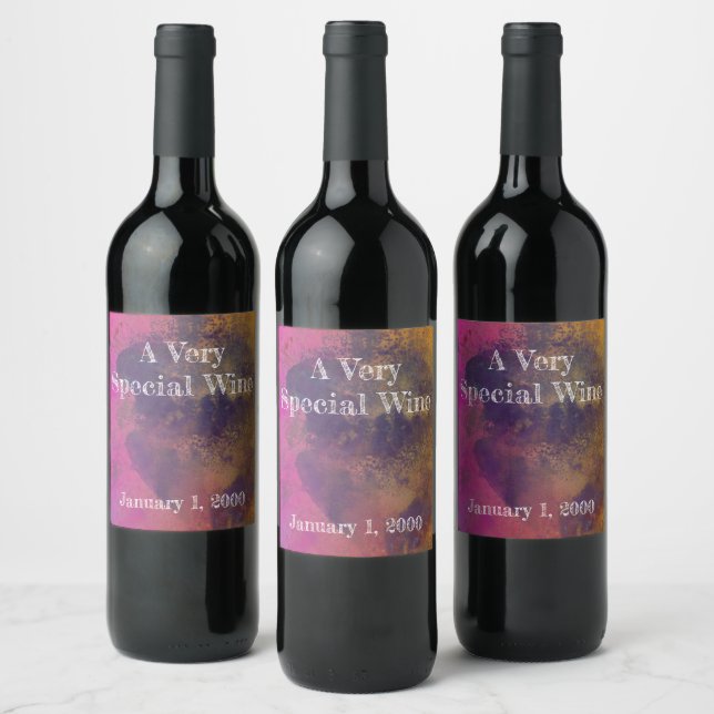Etiqueta de vino de acuarela abstracta (Botellas)