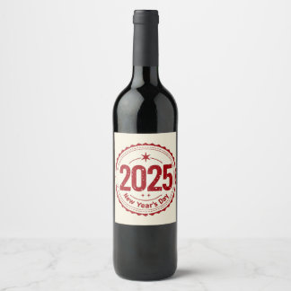 Etiqueta de vino de Año Nuevo 2025
