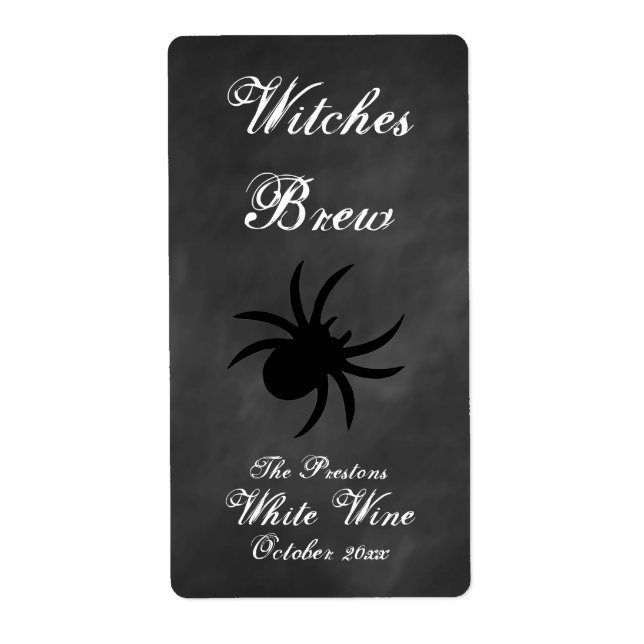Etiqueta de vino de araña negra (Frente)
