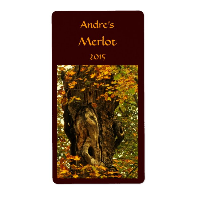 Etiqueta de vino de árbol antiguo (Frente)
