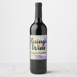 Etiqueta de vino de arcoiris pastel