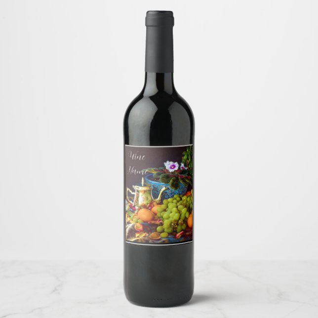 Etiqueta de vino de arte elegante (Anverso)