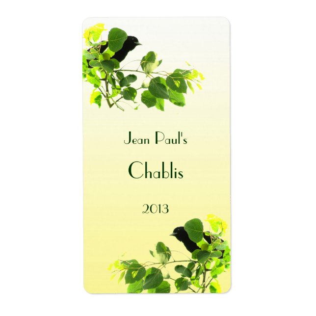 Etiqueta de vino de Blackbirds (Frente)