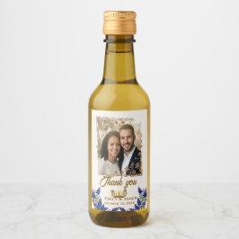 Etiqueta de vino de boda con foto de Texas Bluebon