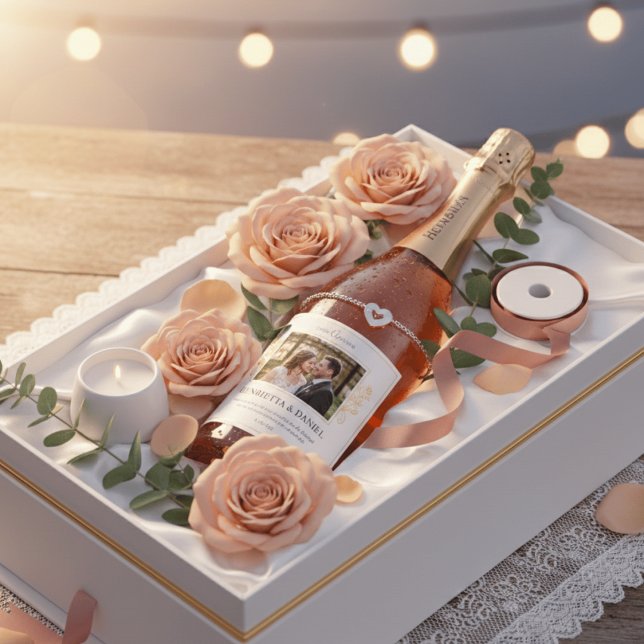 Etiqueta de vino de boda con foto personalizada -  (Subido por el creador)
