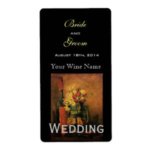 Etiqueta de vino de boda de arte fino vintage