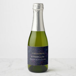 Etiqueta de vino de boda gótica celestial editable