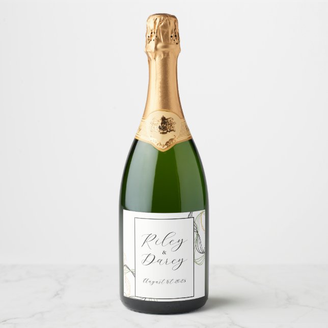 Etiqueta de vino de boda personalizada (Anverso)
